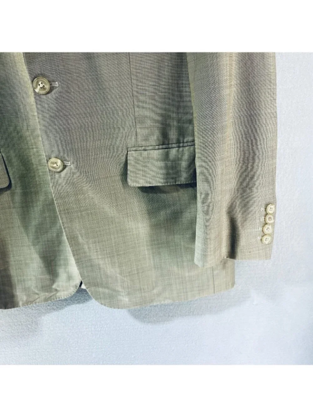 Ermenegildo Zegna Blazer Mens 38R Beige Wool Sport Coat Jacket Bespoke Wedding